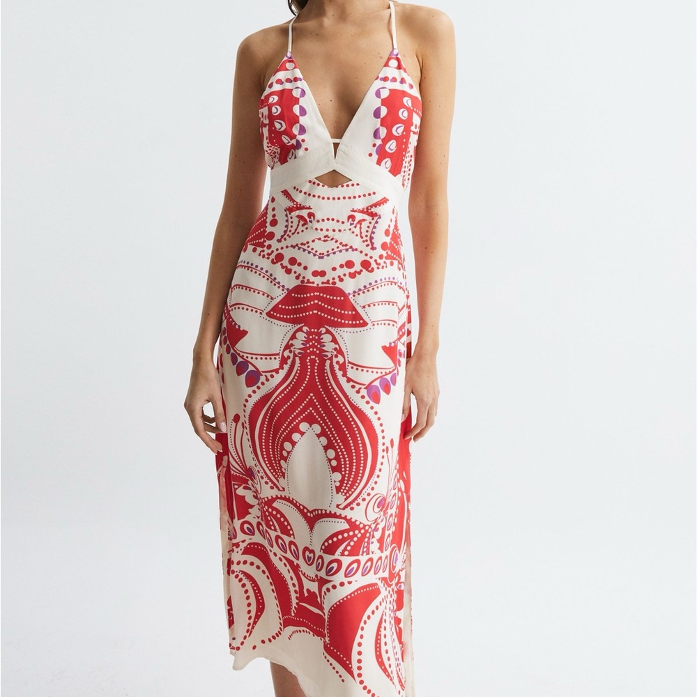 REISS EBONY
ABSTRACT PRINT MAXI DRESS